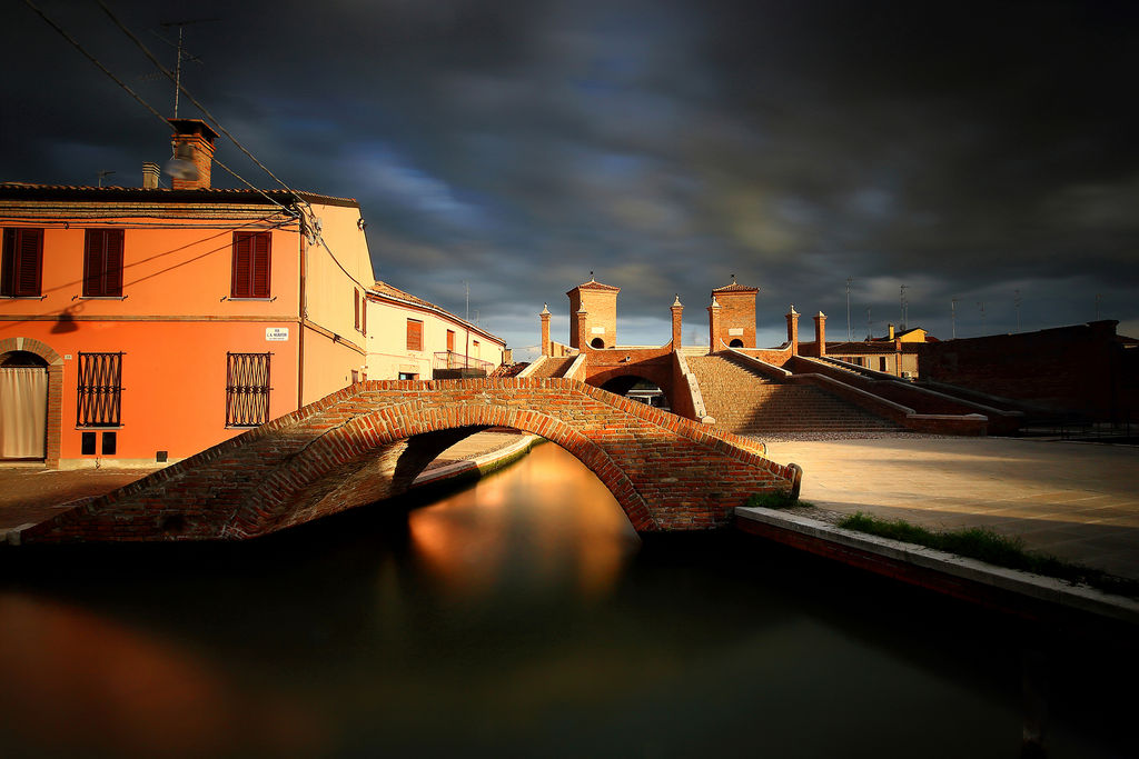 Comacchio village, here with the Trepponti bridge and canals