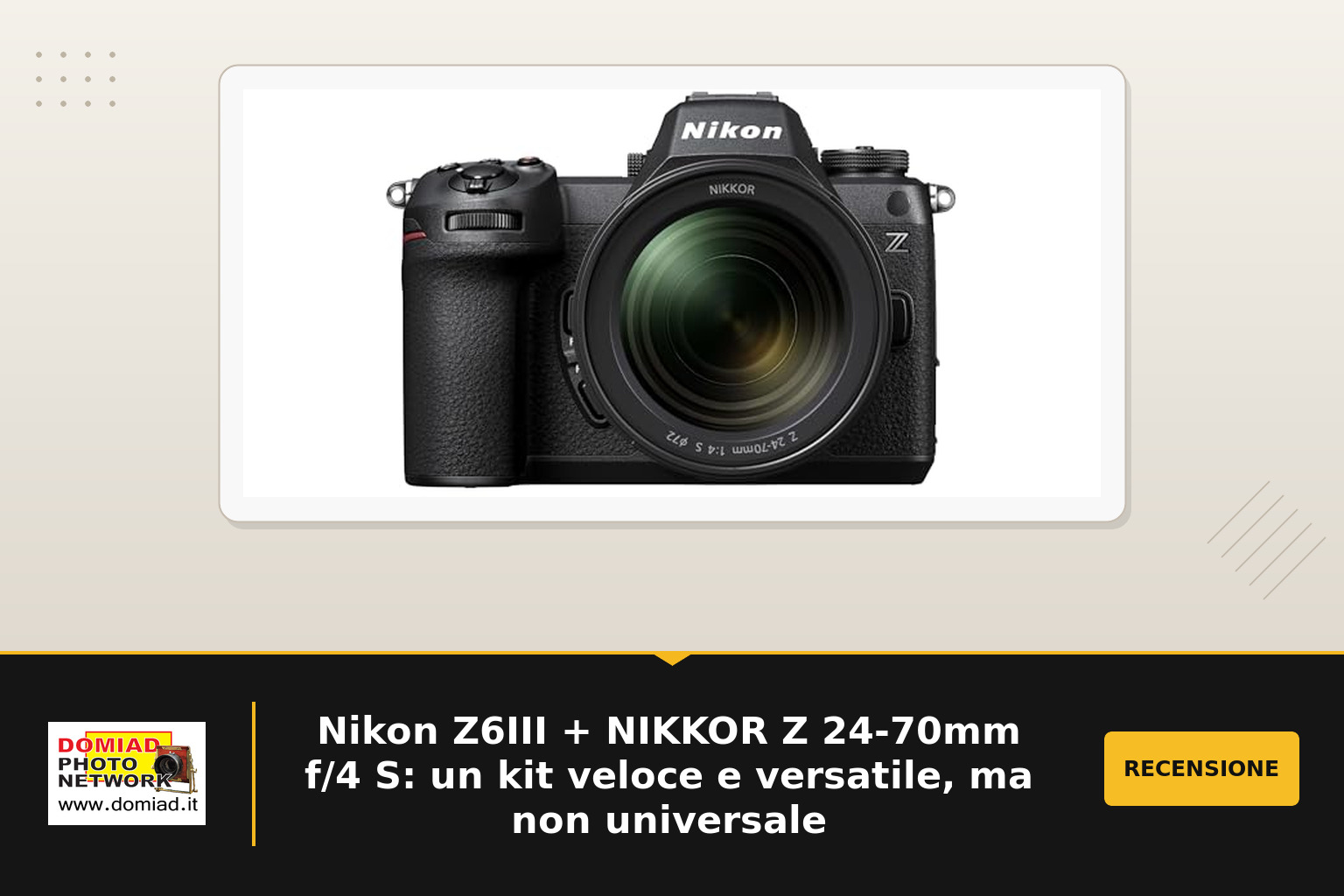 Nikon Z6III + NIKKOR Z 24-70mm f/4 S: un kit veloce e versatile, ma non universale