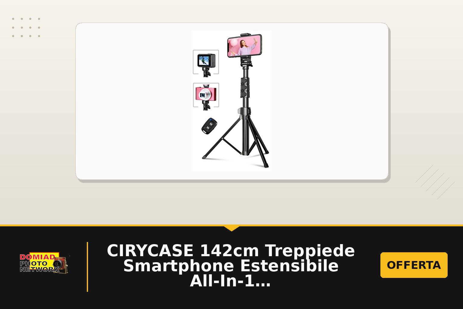 CIRYCASE 142cm Treppiede Smartphone Estensibile All-In-1: stabilità e versatilità per foto e video