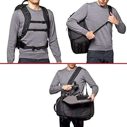 Manfrotto PRO Light Multiloader M, Zaino Fotografico per Fotocamere, 4 Punti di Accesso, Attacchi per Treppiede Multipli, 3 Modalità di Utilizzo, Divisori Intercambiabili, Nero — foto prodotto Amazon