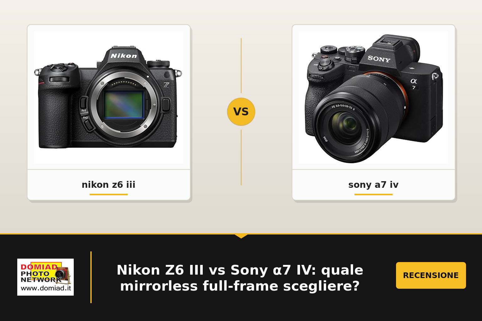 Nikon Z6 III vs Sony α7 IV: quale mirrorless full-frame scegliere?